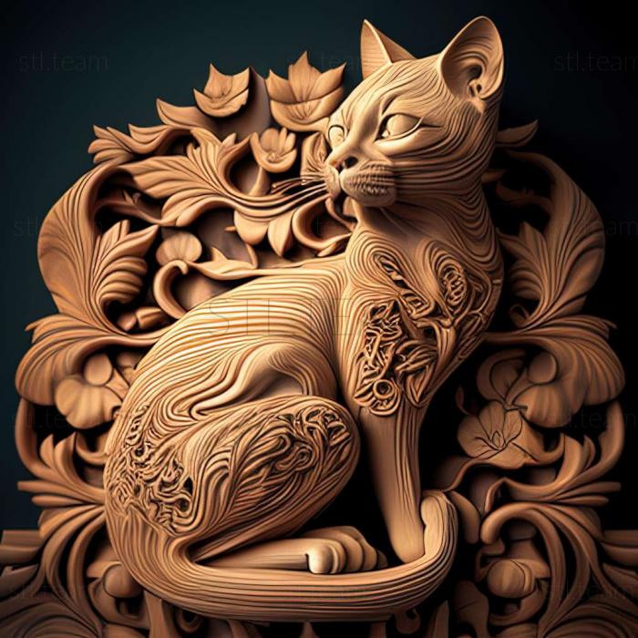 3D модель Тайська кішка (STL)